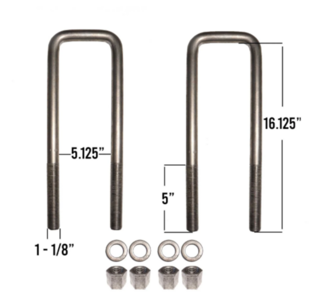 Automann U Bolt Kit SQ 1-1/8 X 5-1/8 X 16-1/8in