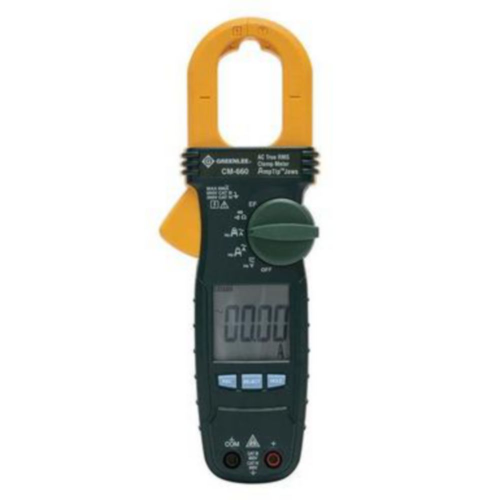 Greenlee AC True RMS Clamp Meter, 600V, 600A
