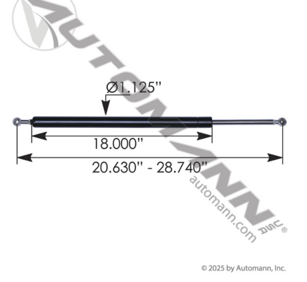 Automann Tilt Hood Strut Freightliner
