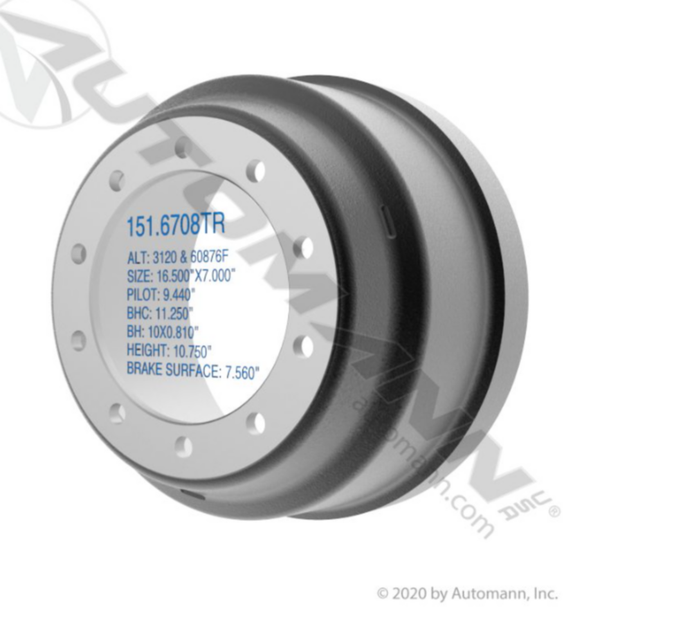 Automann Brake Drum 16.500in X 7.000in