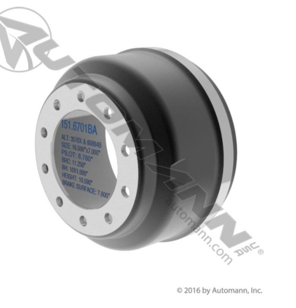 Automann Brake Drum 16.500in X 7.000in