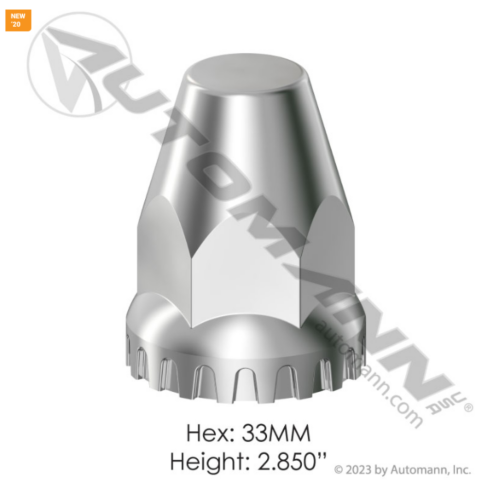 Automann Chrome Plastic Push On 33MM