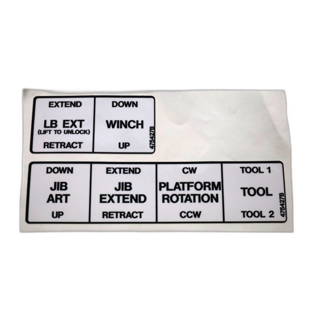 DECAL, UPPER CONTROL LEVERS