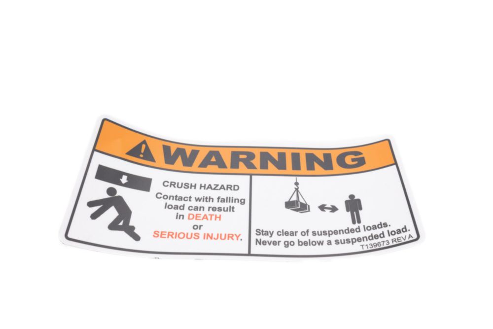 DECAL, CRUSH HAZARD, STAY CLEA