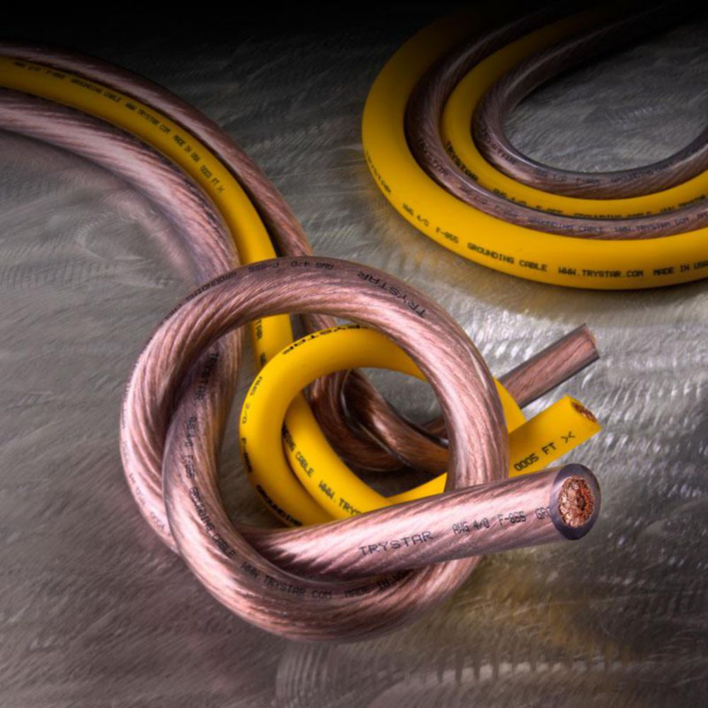 Trystar Yellow-Jacket Copper Grounding Cable, 1/0, #2, 2/0, and 4/0
