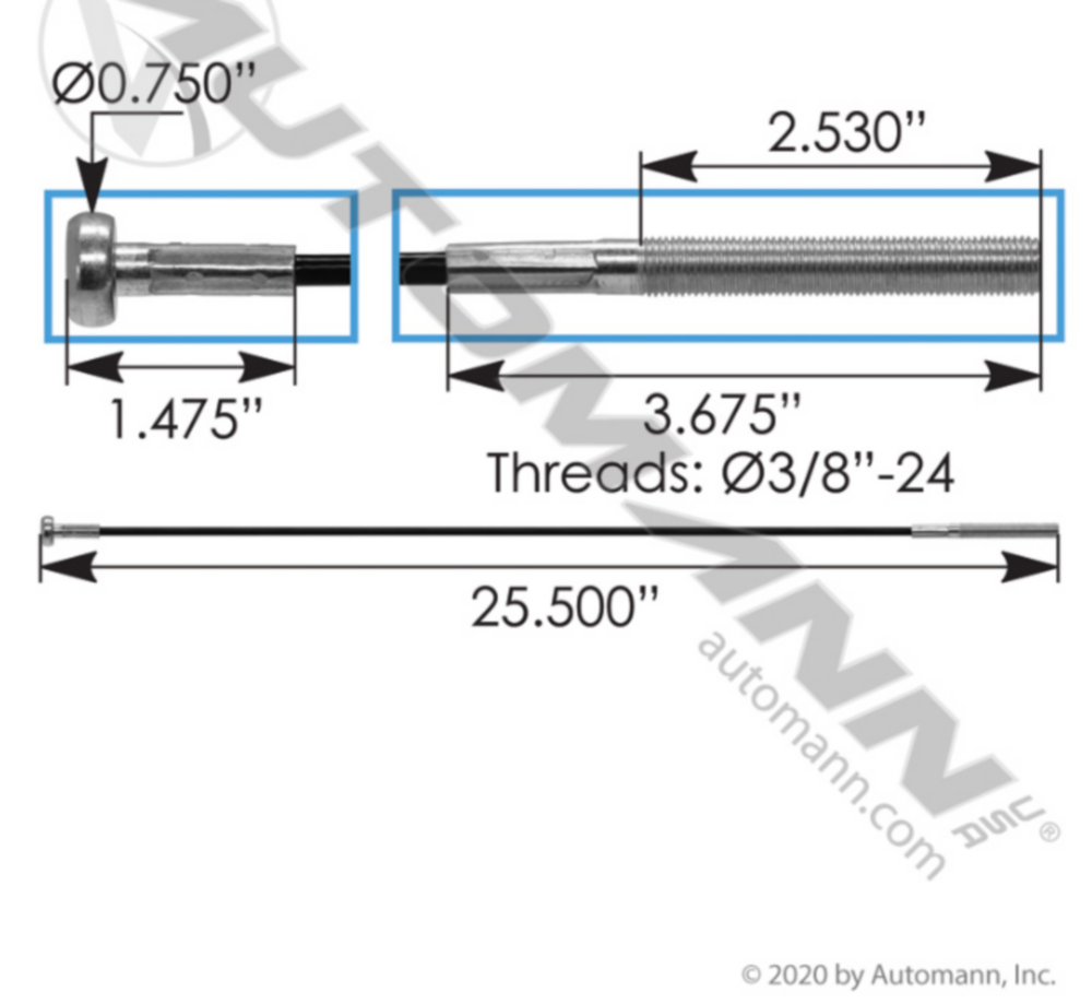 AIR TANK CABLE 25 1/2" L