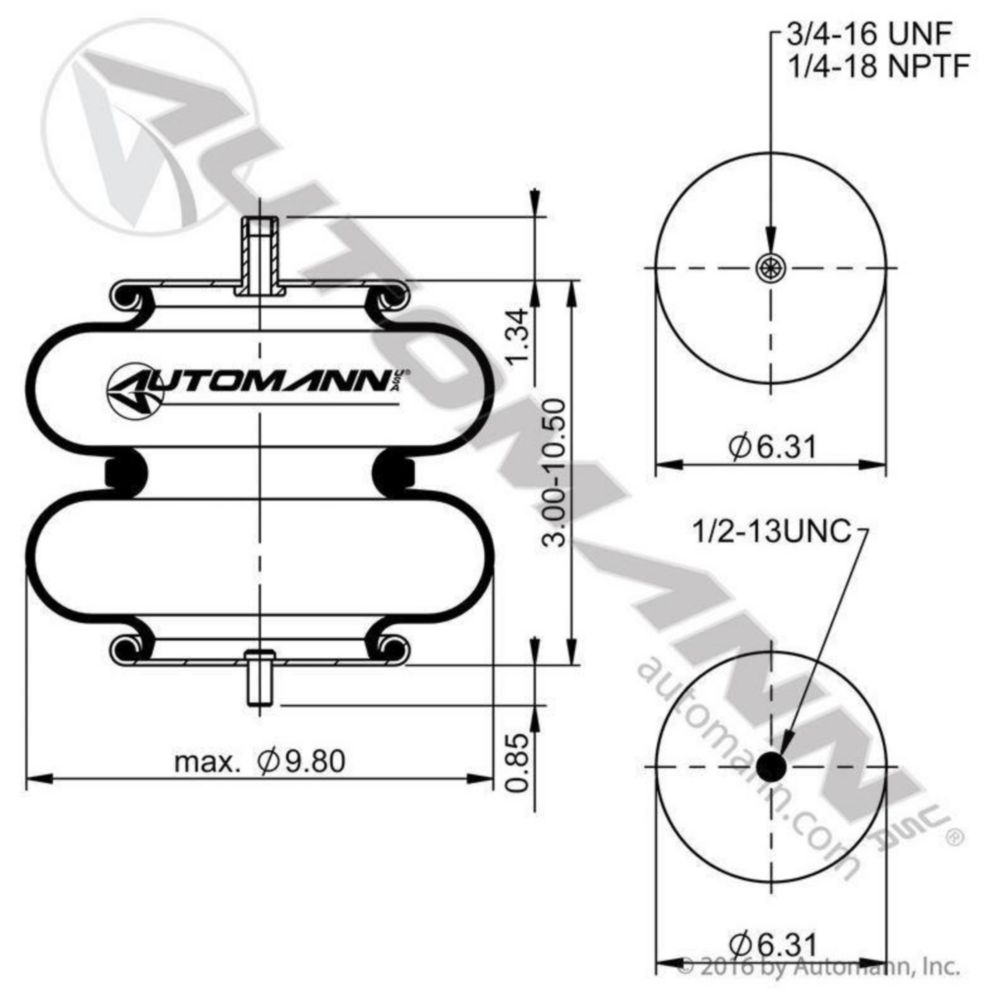 Automann Air Spring Double Convoluted