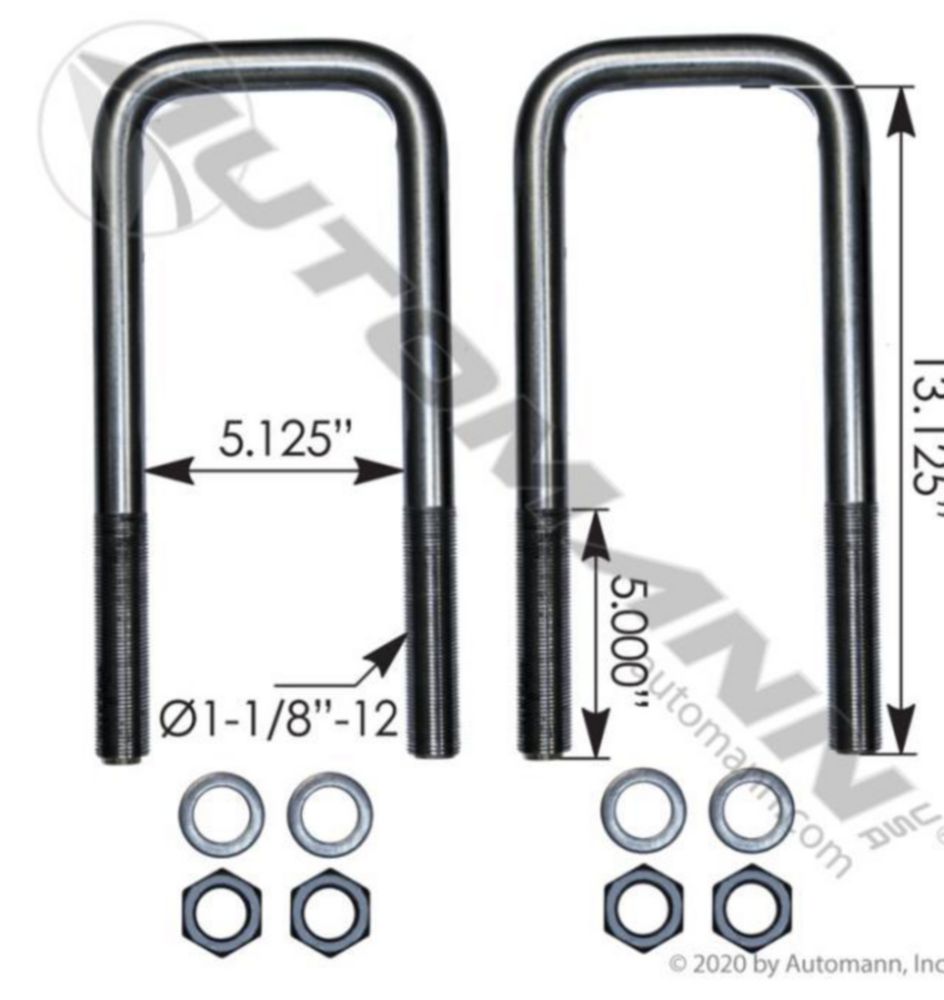 Automann U Bolt Kit SQ 1-1/8 X 5-1/8 X 13-1/8in