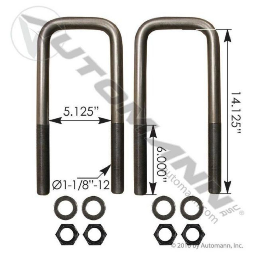 Automann U Bolt Kit SQ 1-1/8 X 5-1/8 X 14-1/8in