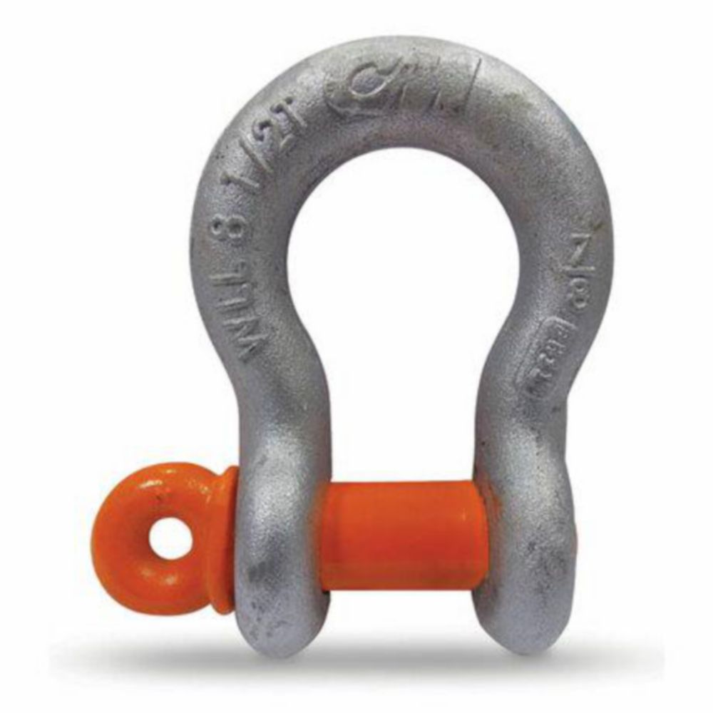 Columbus McKinnon Carbon Shackle Anchor Screw Pin, 4.5-35 ton Working Load Limit, Galvanized