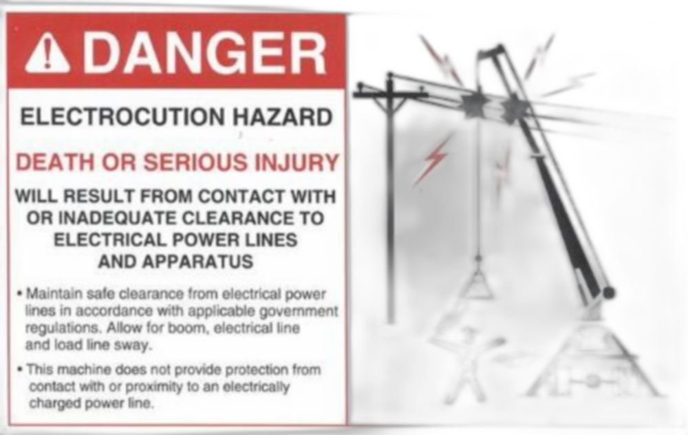 DECAL DANGER INADEQUATE CLEARA