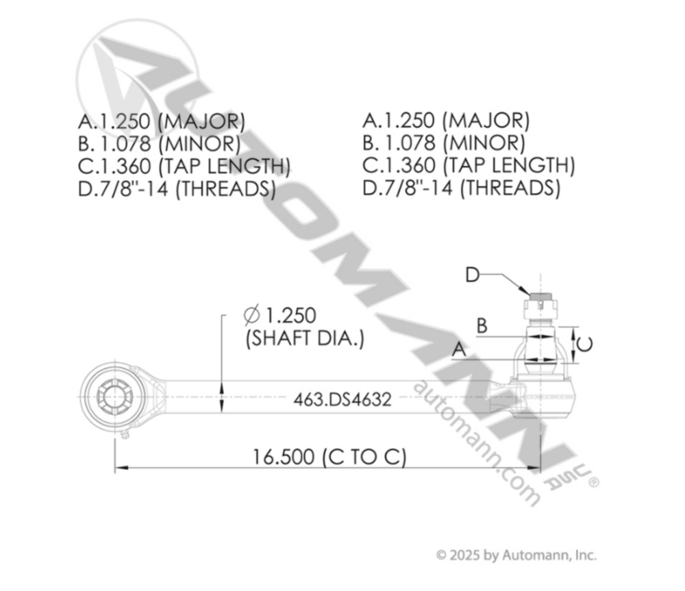 DRAG LINK 16.500IN C TO C FREI