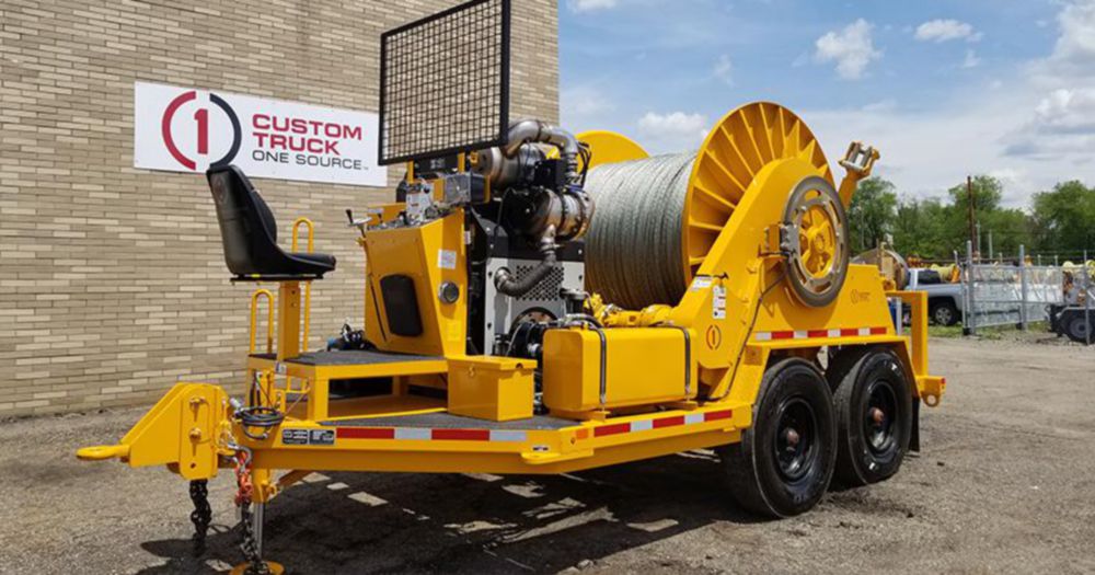10,000 lbs 25,000 ft of 5/8 in rope Single Drum Puller
