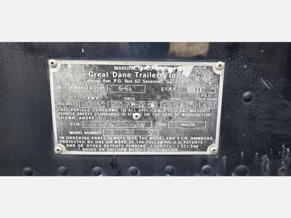 1991 30' Great Dane Single Axle Trailer