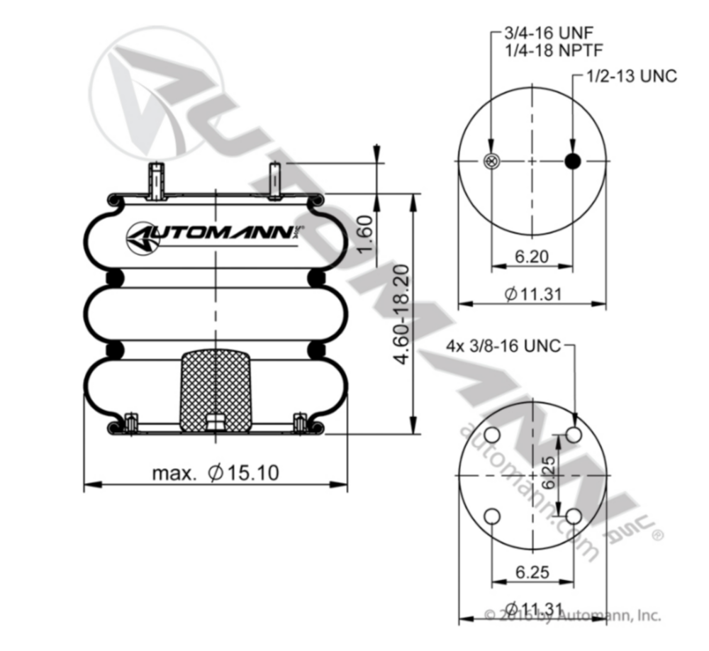 Automann Air Spring Triple Convoluted