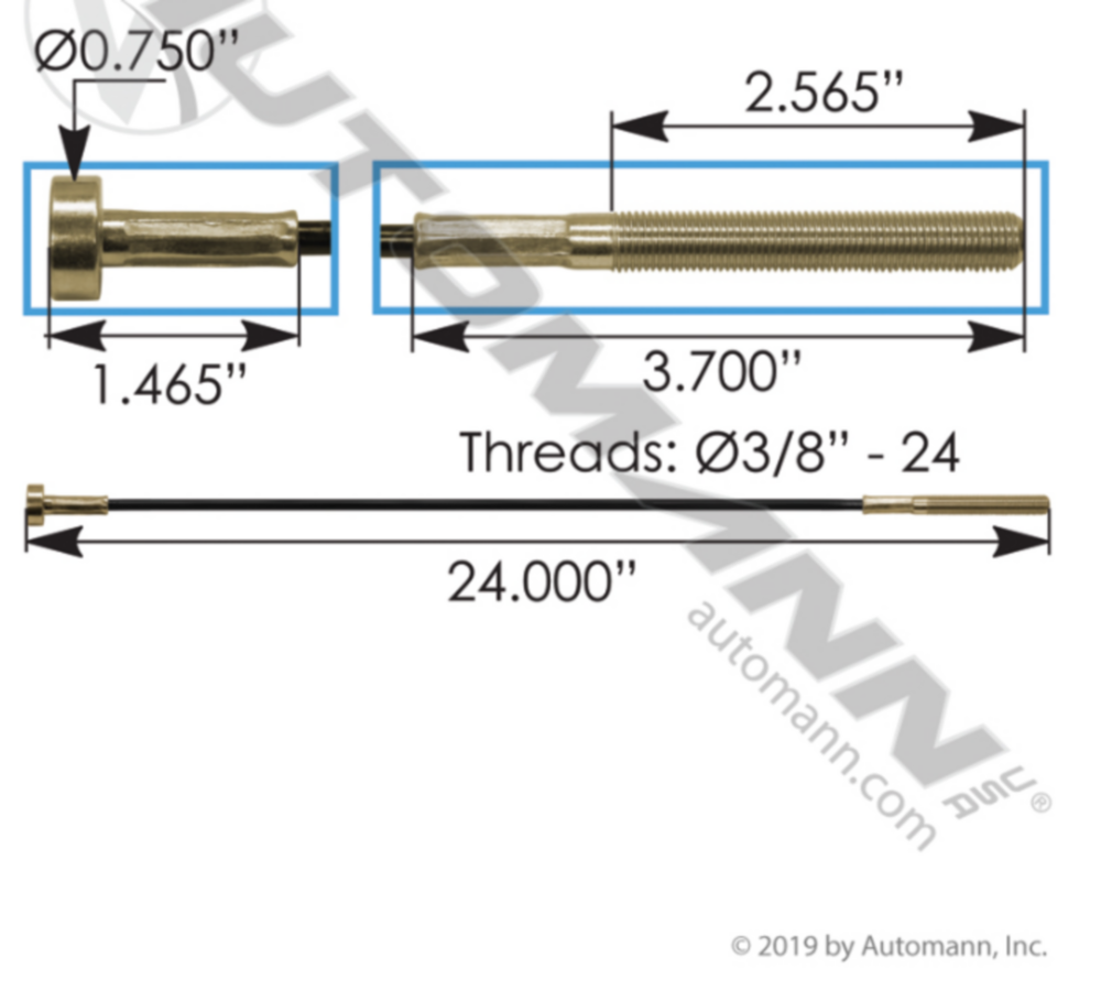 Automann Cable Air Tank Mounting 24in IHC