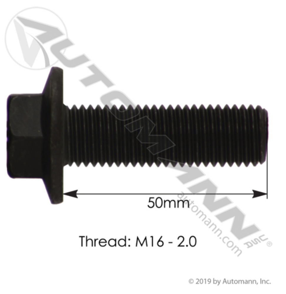 Automann Flange Bolt Metric 16mm-2 X 50mm