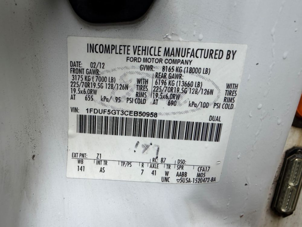 2012 Ford F-550 Powerstroke 4x2 Altec Bucket Truck