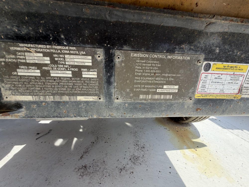 2019 Vermeer BC-900XL Brush Chipper