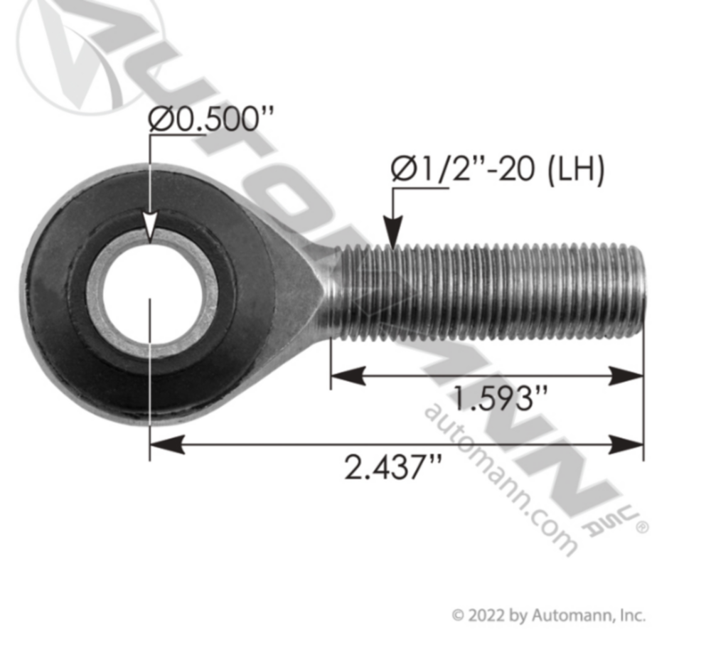 Automann Rod End Male 1/2-20in Peterbilt Clutch
