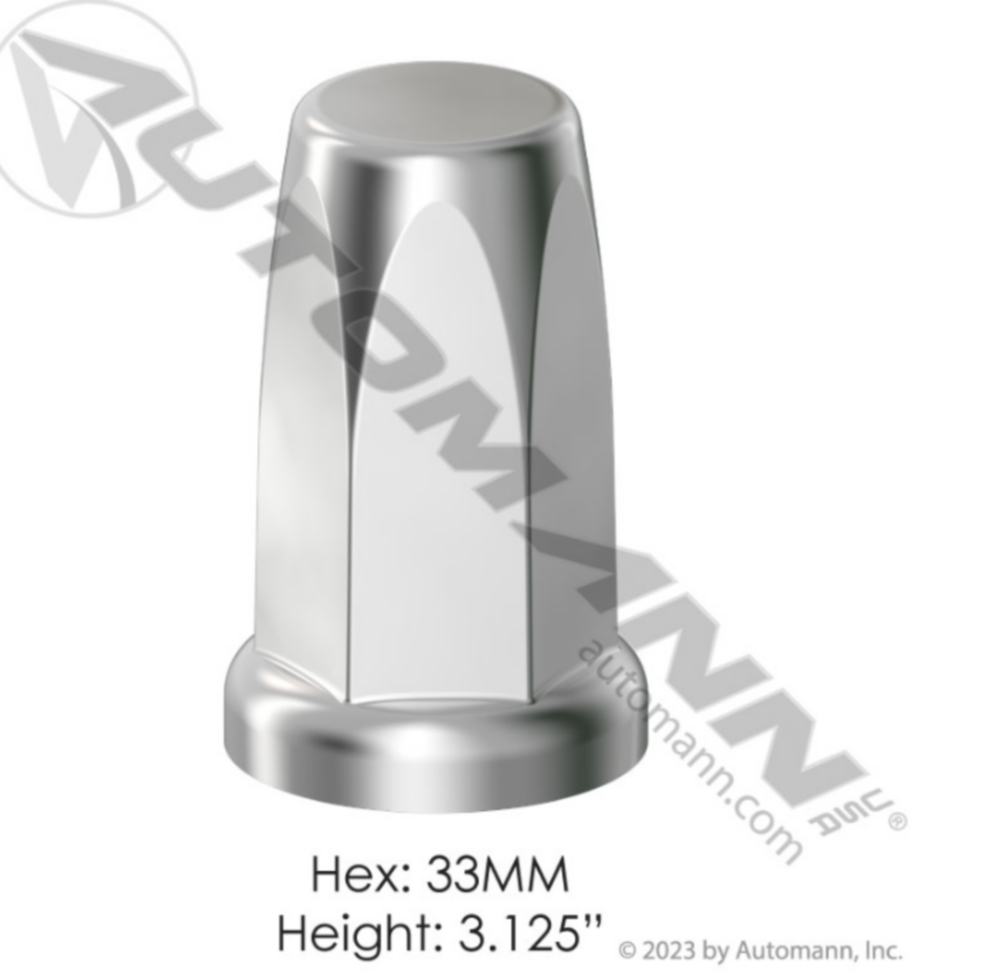Automann Chrome Plastic Push On 33MM