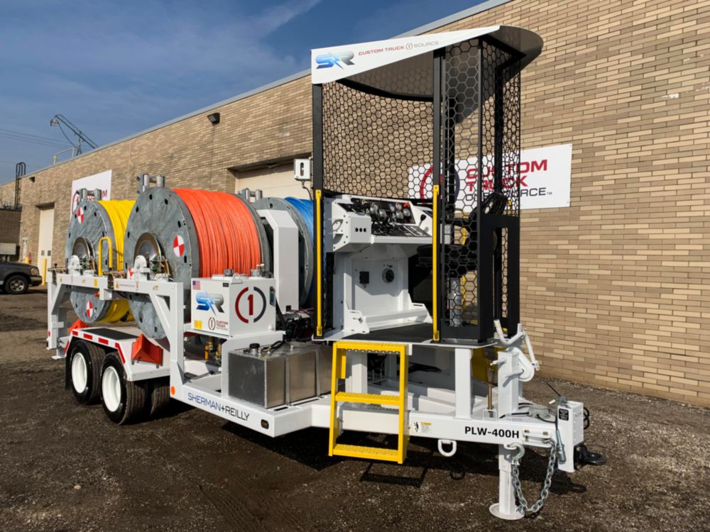4,000 lbs 16,500 ft of 5/8" rope Four Drum Puller