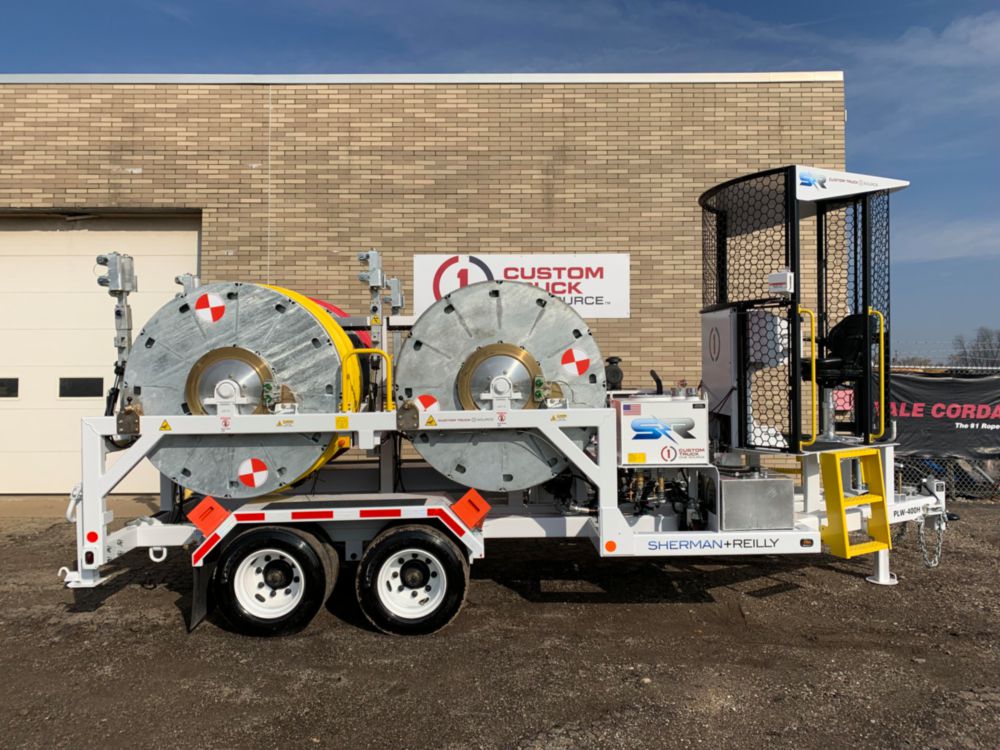 4,000 lbs 16,500 ft of 5/8" rope Four Drum Puller