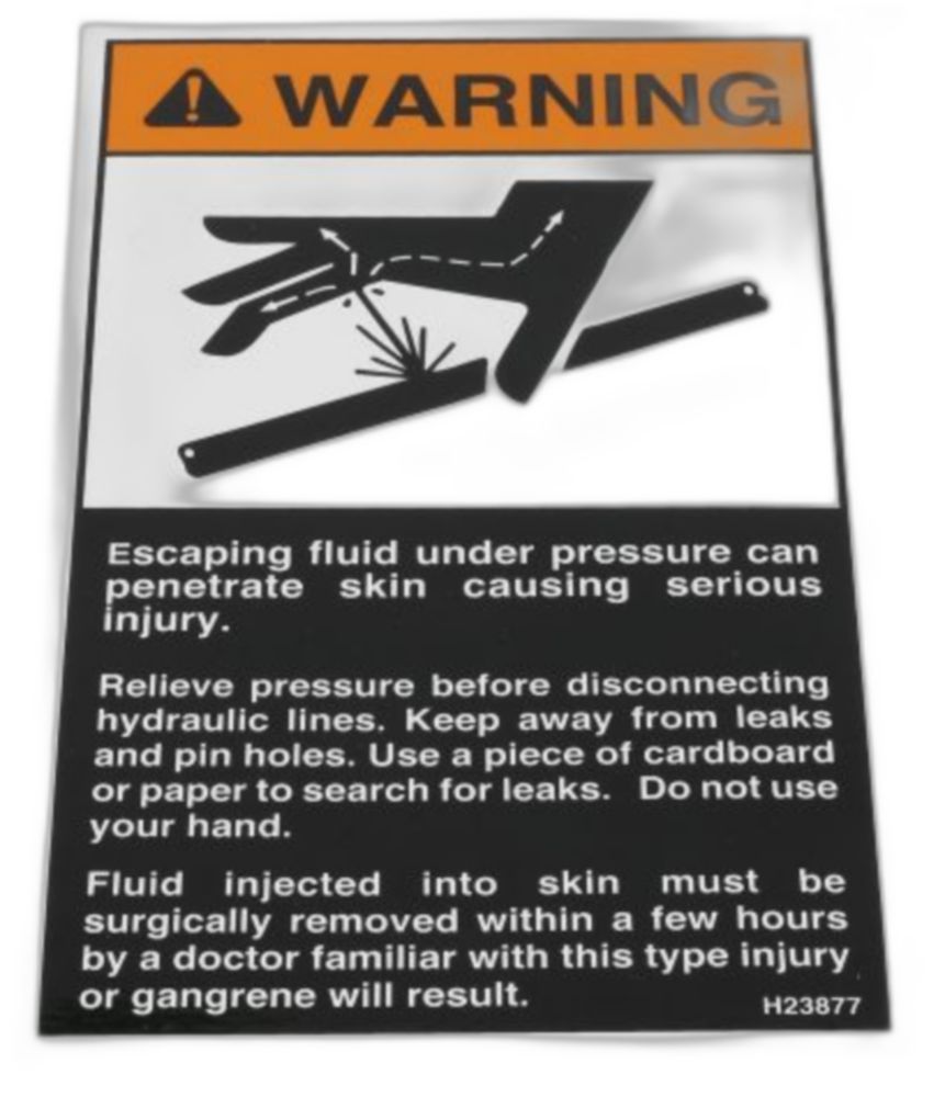 DECAL, WARNING, OIL LEAKAGE