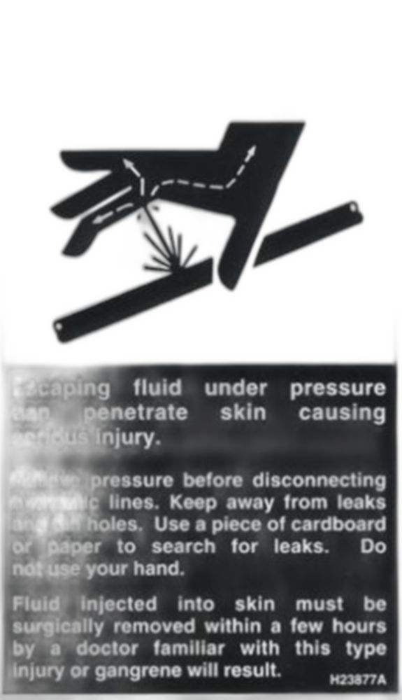 DECAL, WARNING, OIL LEAKAGE