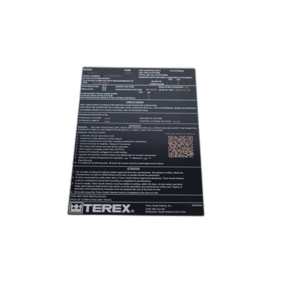 ID DATA PLATE MUST BE STAMPED