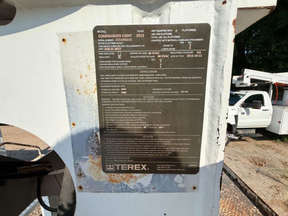 Terex Commander 4047 Digger Derrick on 2016 Freightliner M2106 4x2