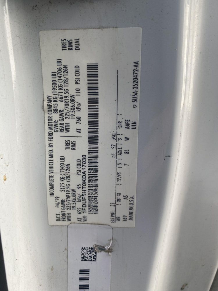 2019 Ford F550 4x4 Versalift VST-47-MHI Bucket Truck