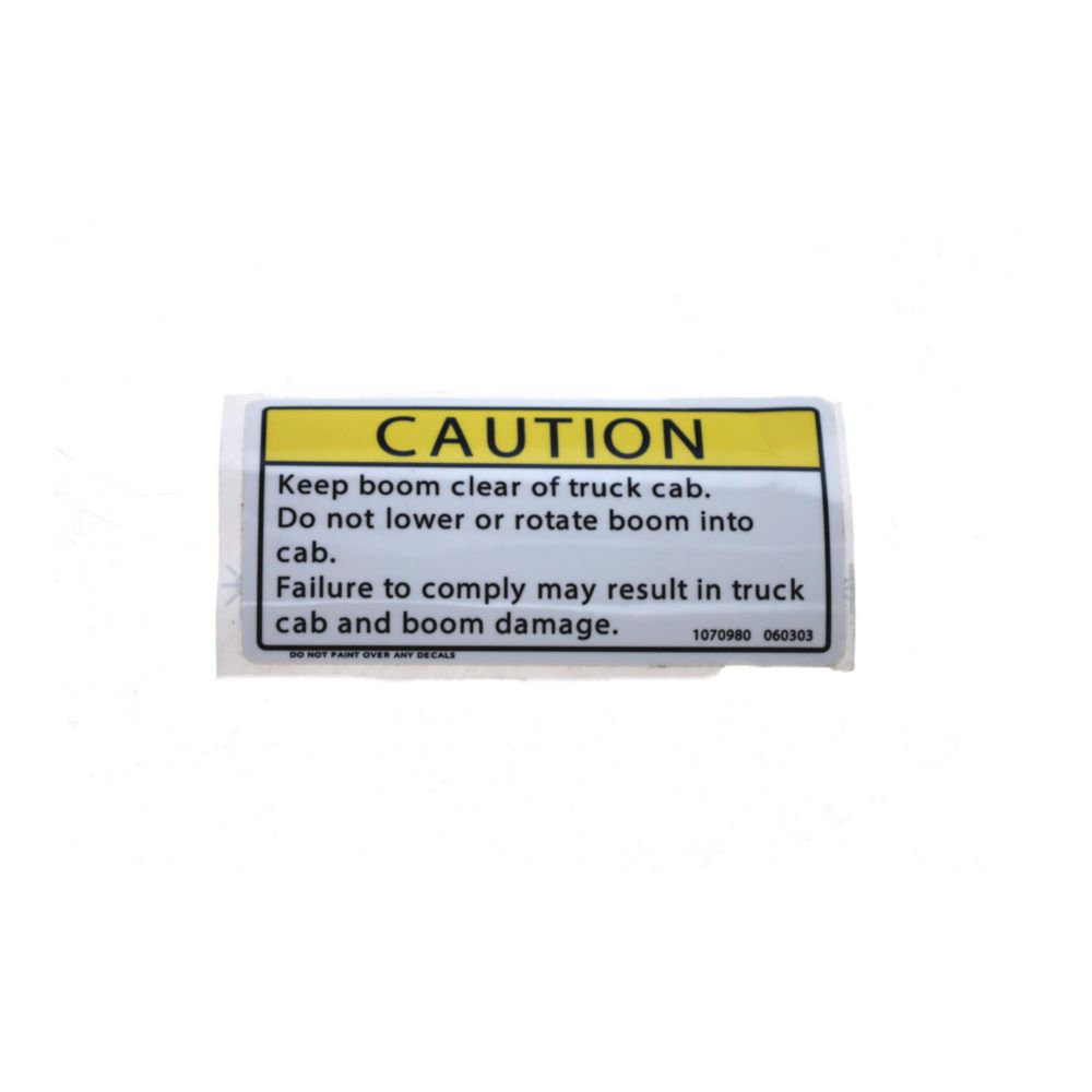 DECAL CAUTION BM CLEAR CAB
