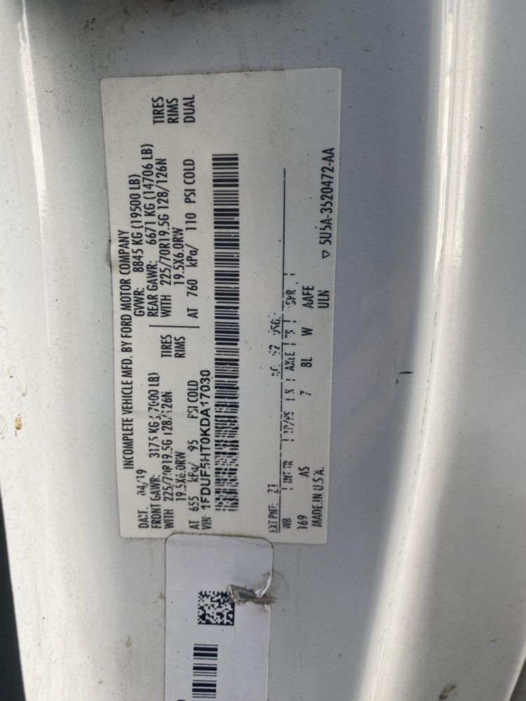 2019 Ford F550 4x4 Versalift VST-47-MHI Bucket Truck