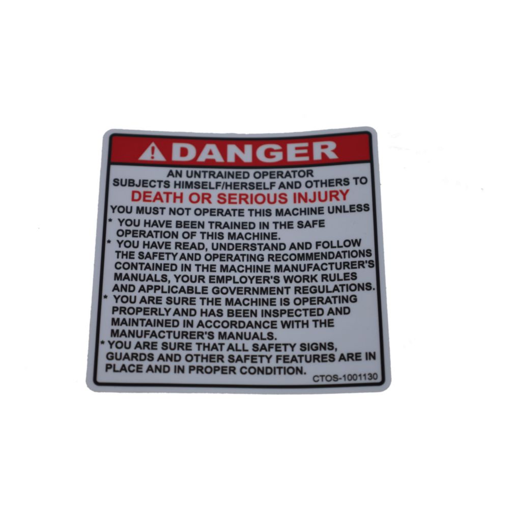 DECAL, DANGER UNTRAINED OPERAT