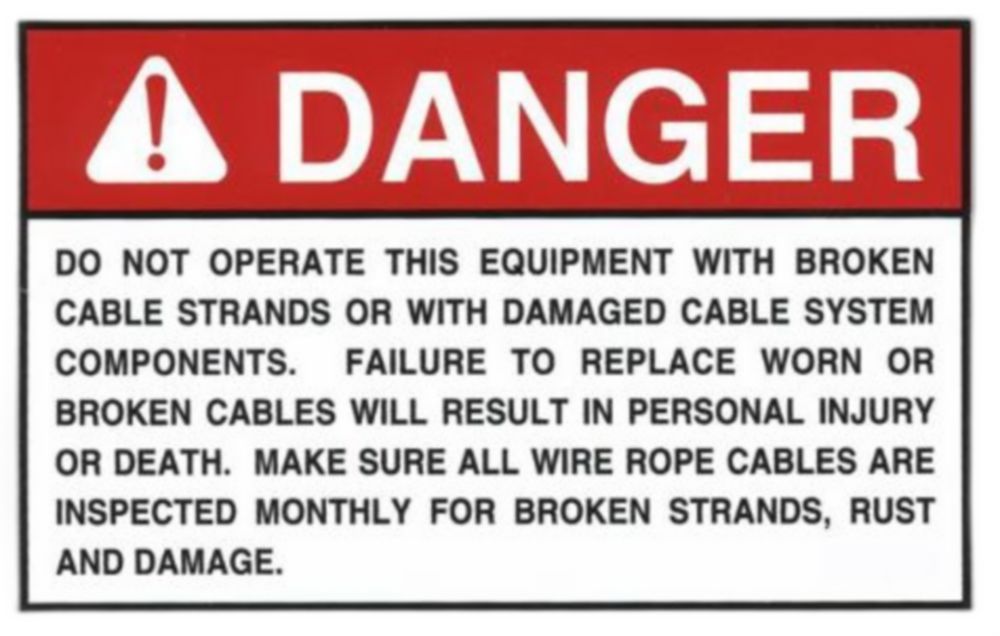 DECAL, DAMAGED CABLES