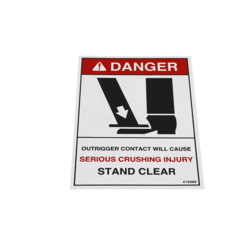 DECAL OUTRIGGER CRUSHING