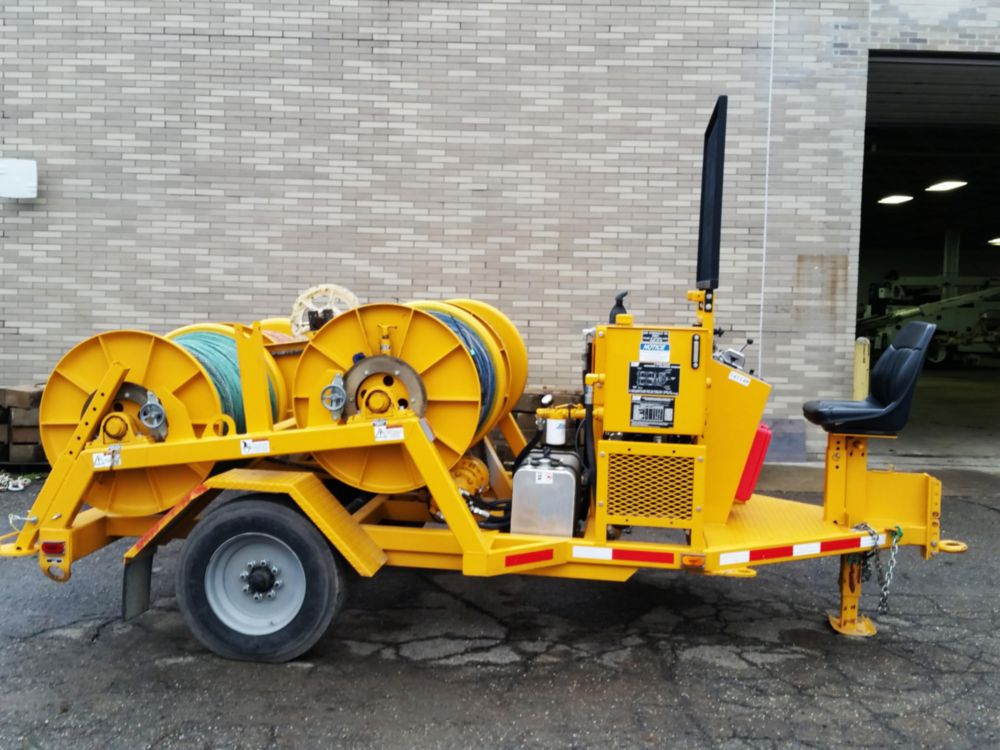 2,000 lbs 8,500 ft of 7/16" rope Four Drum Puller