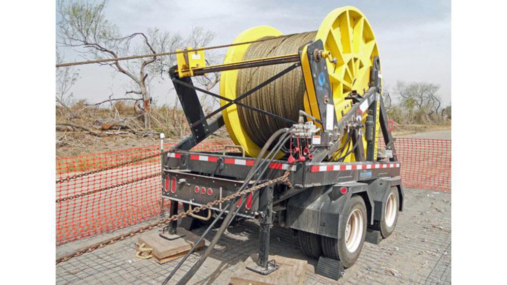 25,000 ft of 5/8 in (16 mm) Steel Rope on Reel
