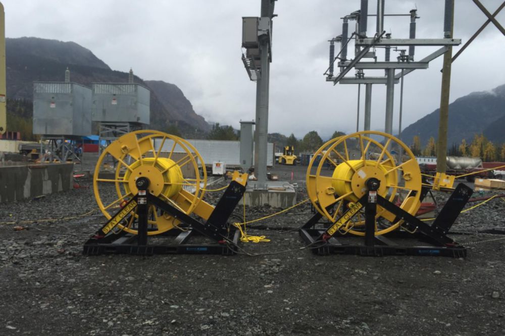 90 in Diameter x 45 in Width Skid Mounted Reel Winder