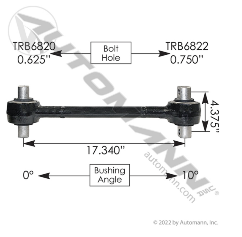 Automann Torque Rod 17.340in Peterbilt
