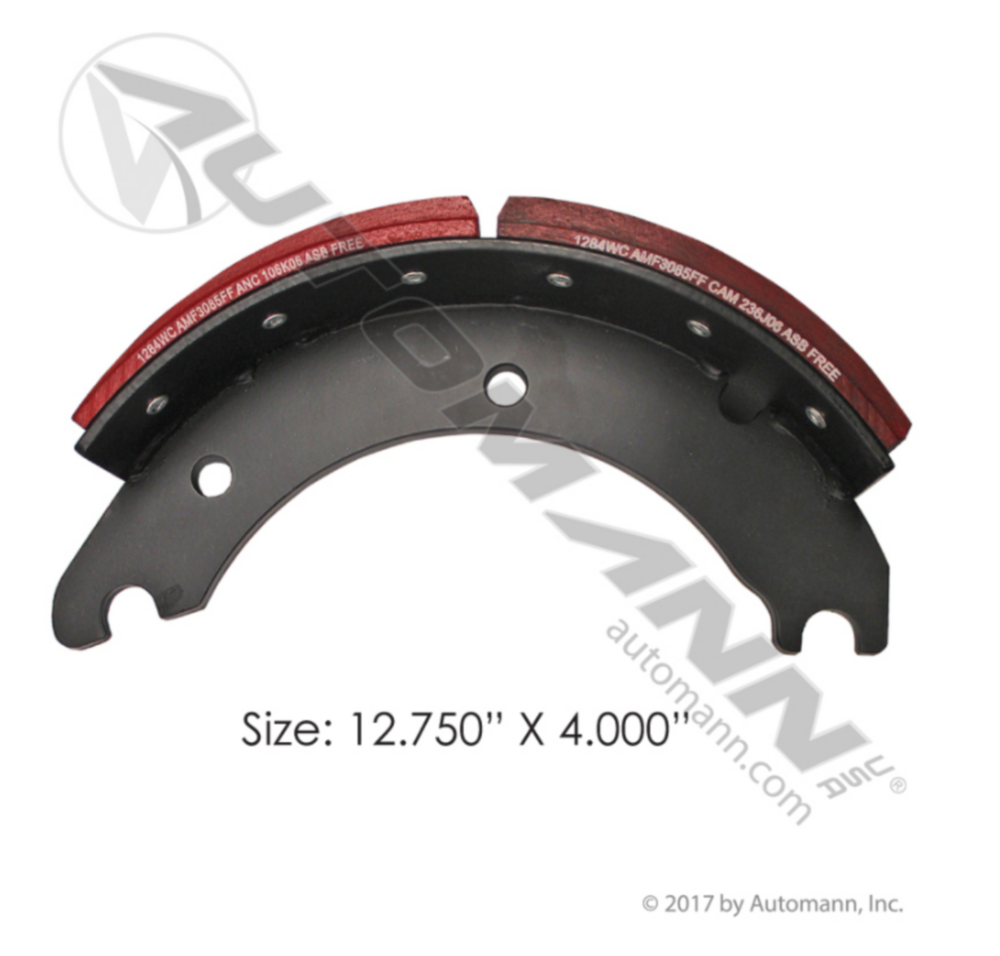 Automann Lined Brake Shoe 12.750in X 4.000in