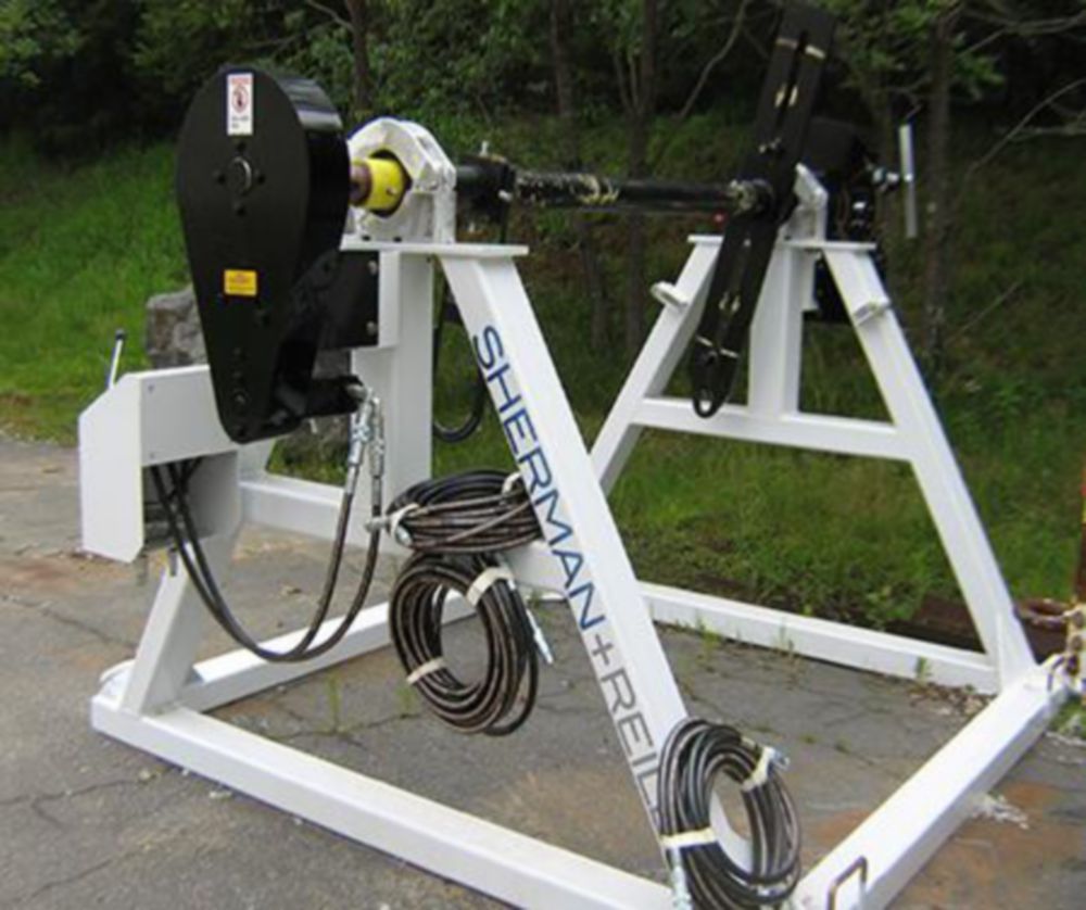 24,000 lbs 96 in Diameter x 67 in Width Manual Brake Stationary Reel Stand