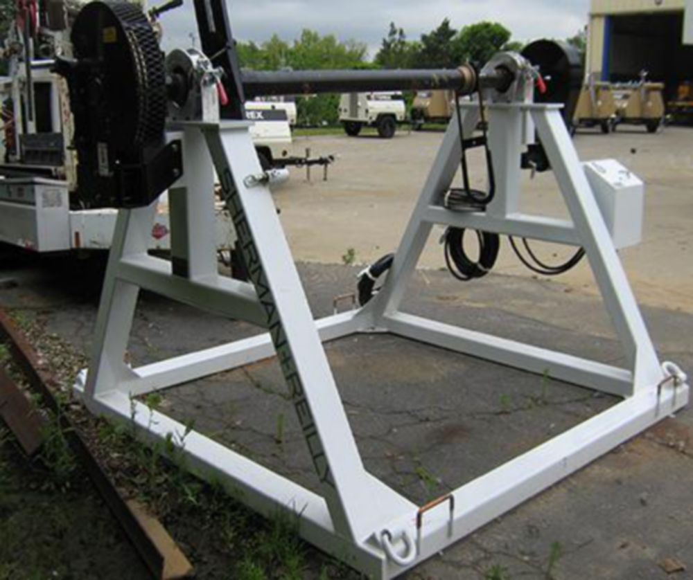 24,000 lbs 96 in Diameter x 67 in Width Manual Brake Stationary Reel Stand