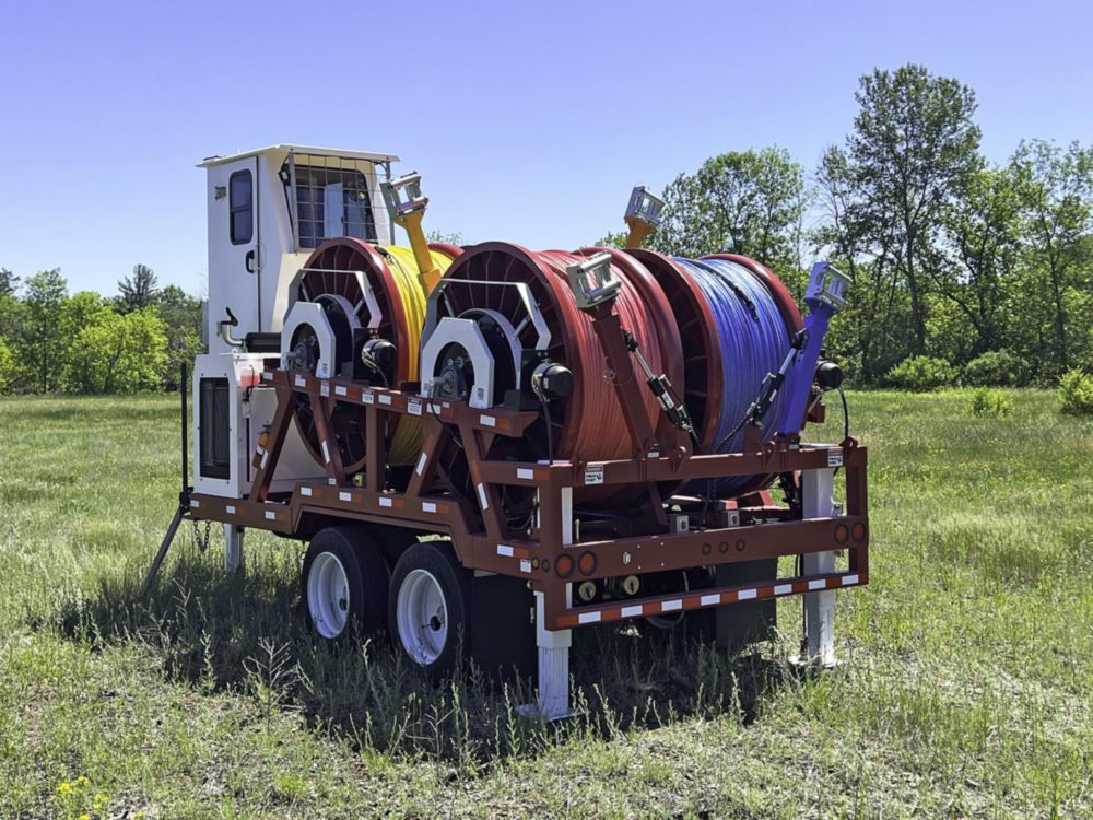 4,000 lbs 23,000 ft of 5/8" rope Four Drum Puller