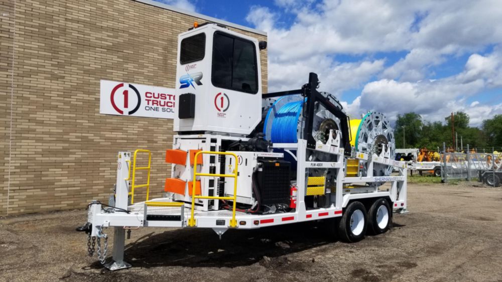 4,000 lbs 22,000 ft of 7/16" rope Four Drum Puller