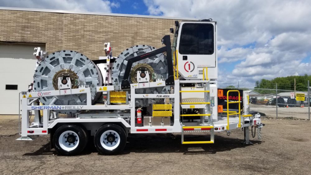 4,000 lbs 22,000 ft of 7/16" rope Four Drum Puller