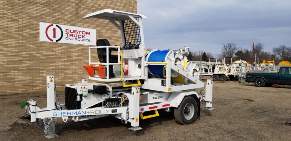 2,000 lbs 6,000 ft of 7/16" rope Four Drum Puller