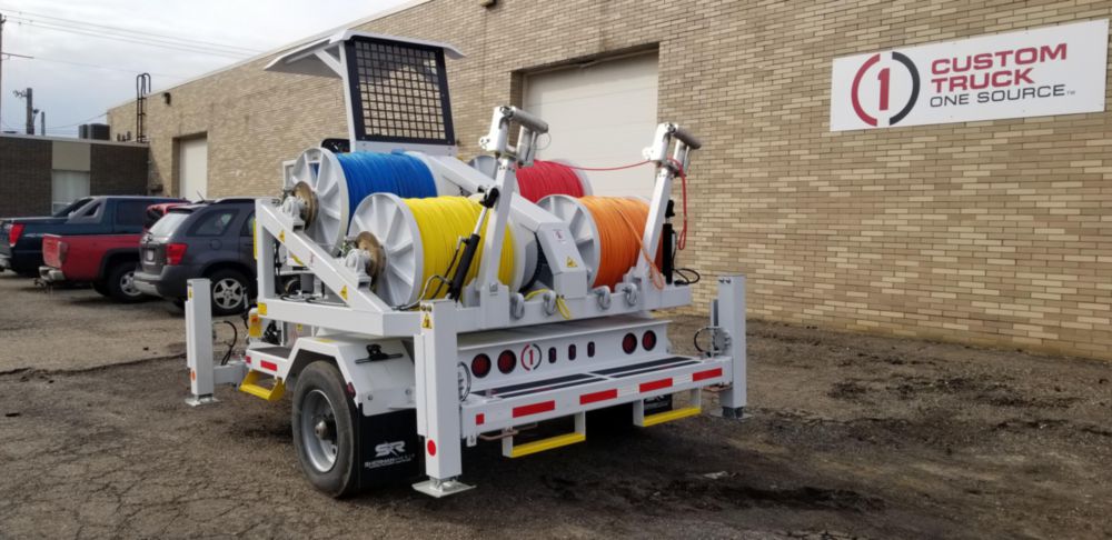 2,000 lbs 6,000 ft of 7/16" rope Four Drum Puller