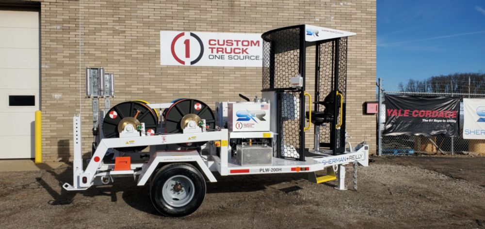 2,000 lbs 6,000 ft of 7/16" rope Four Drum Puller
